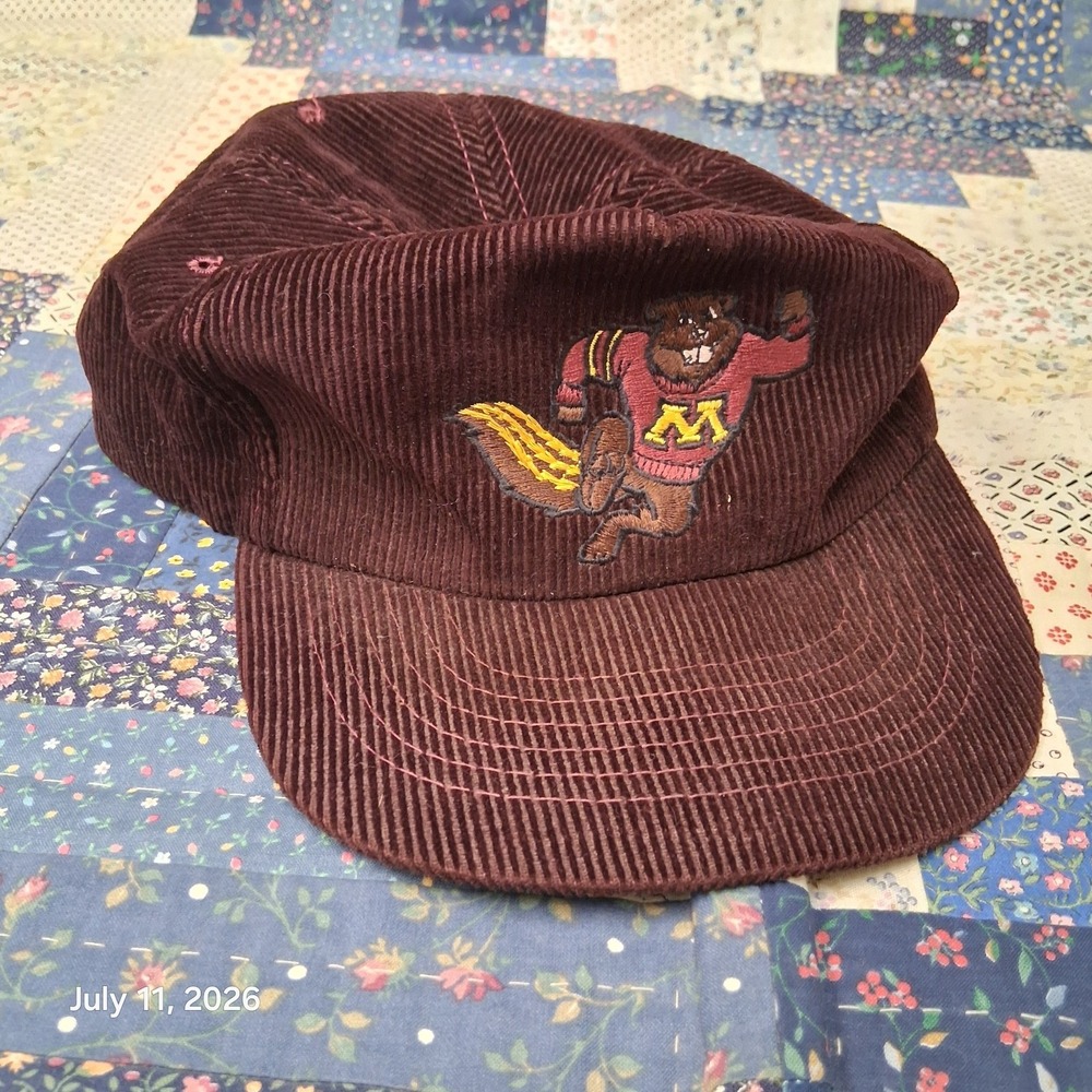 Vintage Minnesota Gophers Corduroy Drew Pearson Snapback hat One Size Maroon